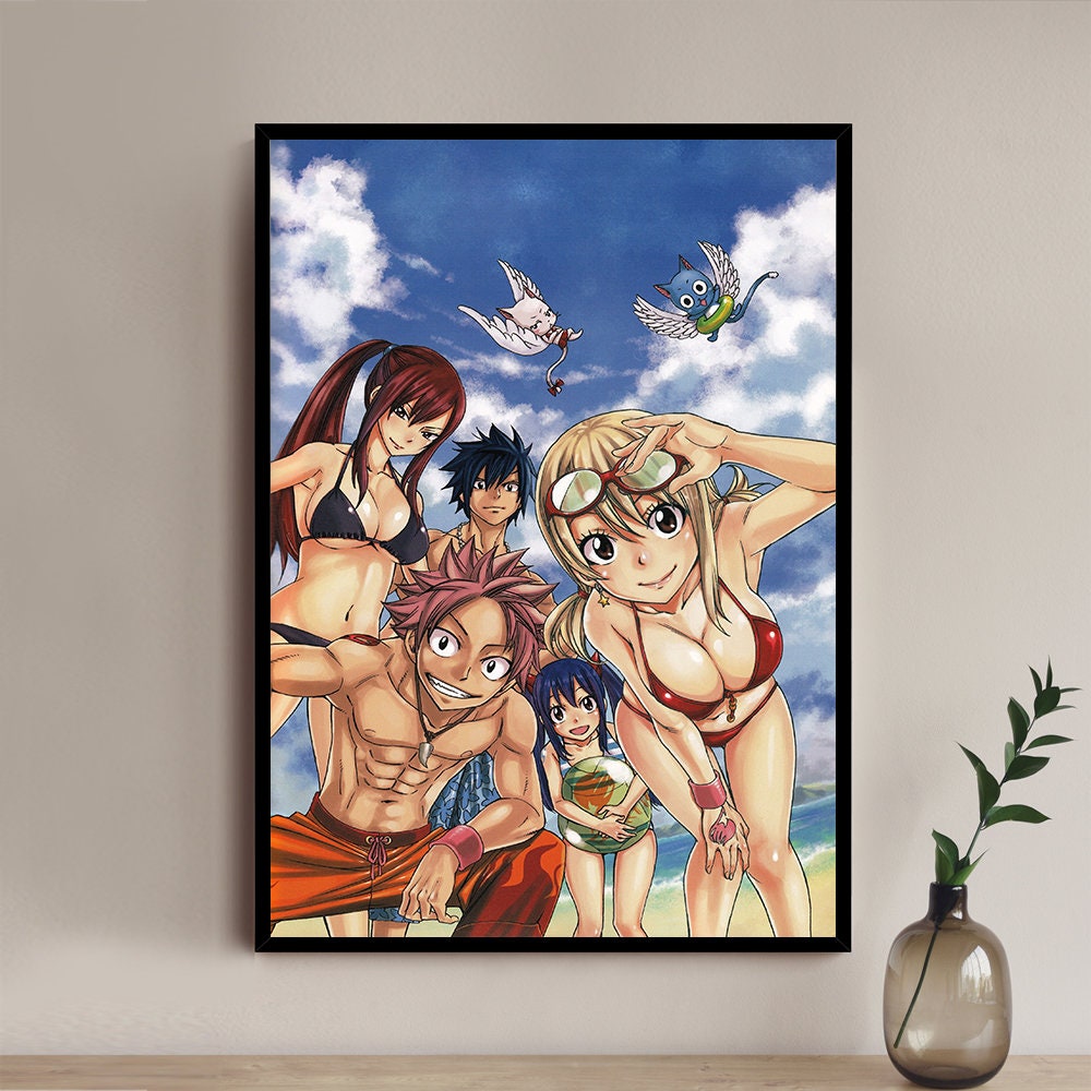 POSTER STOP ONLINE Fairy Tail - Framed Manga/Anime TV Show Poster/Print  (Character Grid) (Size 24 x 36)