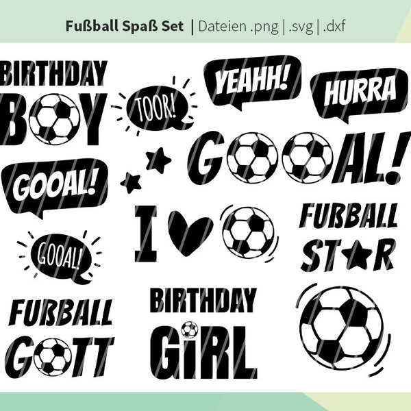 plotter file | Football fun set - SVG file football - SVG file football birthday - plot file football children's birthday