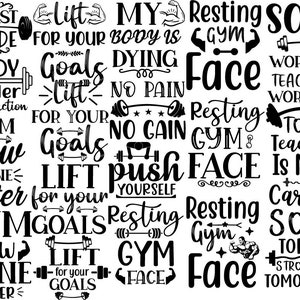 Workout svg - gym svg bundle - fitness svg - exercise svg - motivational svg - workout shirt svg - gym quotes svg - hustle svg gym cut file