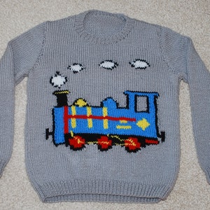 Trevor the Train, Children's Jumper Knitting Pattern