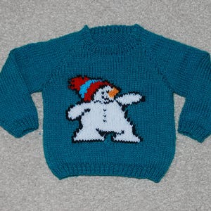 Snowman, Baby and Toddler&#39;s Jumper Knitting Pattern