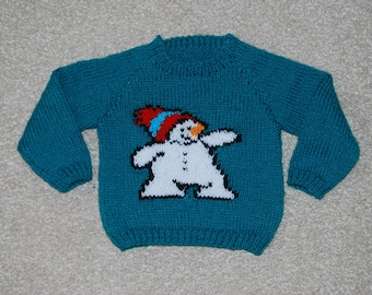 Snowman, Baby and Toddler's Jumper Knitting Pattern