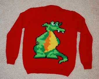 Dagobert the Dragon, Children's Jumper Knitting Pattern