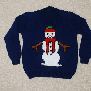 Snowman, Children&#39;s Jumper, Knitting Pattern