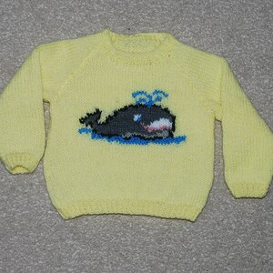 Wally the Whale, Baby and Toddler&#39;s Jumper Knitting Pattern