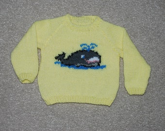 Wally the Whale, Baby and Toddler's Jumper Knitting Pattern