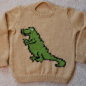 Darius the Dinosaur, Children&#39;s Jumper Knitting Pattern