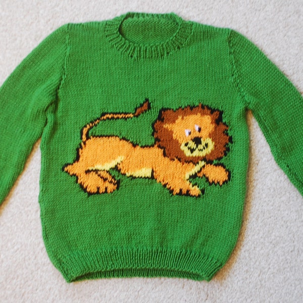 Larry the Lion, Children's Jumper Knitting Pattern