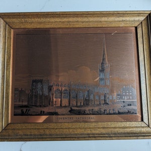 Photo Etchmaster originale encadrée sur cuivre de la cathédrale de Coventry image 1
