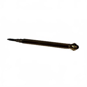 Antique Brass Edwardian Mechanical Pencil with Decorative Red Stone