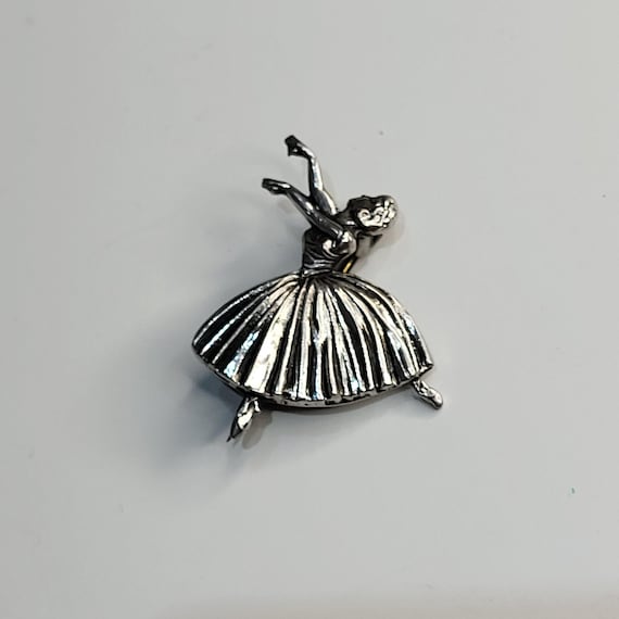 Vintage 1948 Sterling Silver Dancing Ballerina Brooch by - Main Image