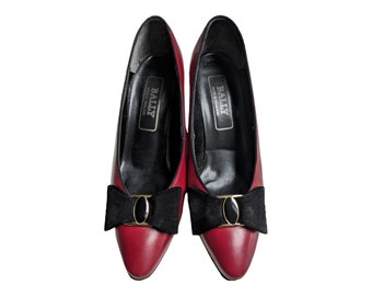 Vintage 1980's Bally Red Court Shoes