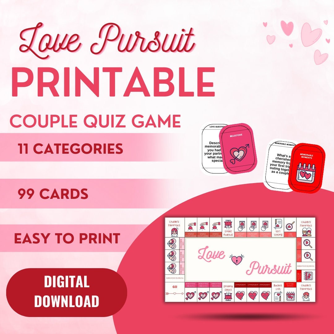 Couple Board Game Printable Board Game Anniversary Game Date Night Game