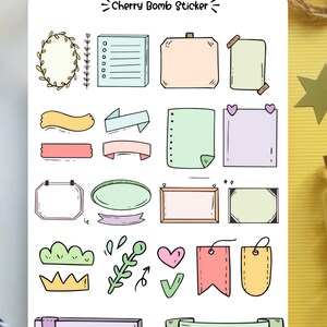 Cute Printable Sticker Sheet Set Planner Sticker Sheet Sticker Sheet ...
