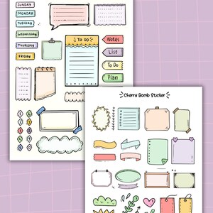 Cute Printable Sticker Sheet Set Planner Sticker Sheet Sticker Sheet ...