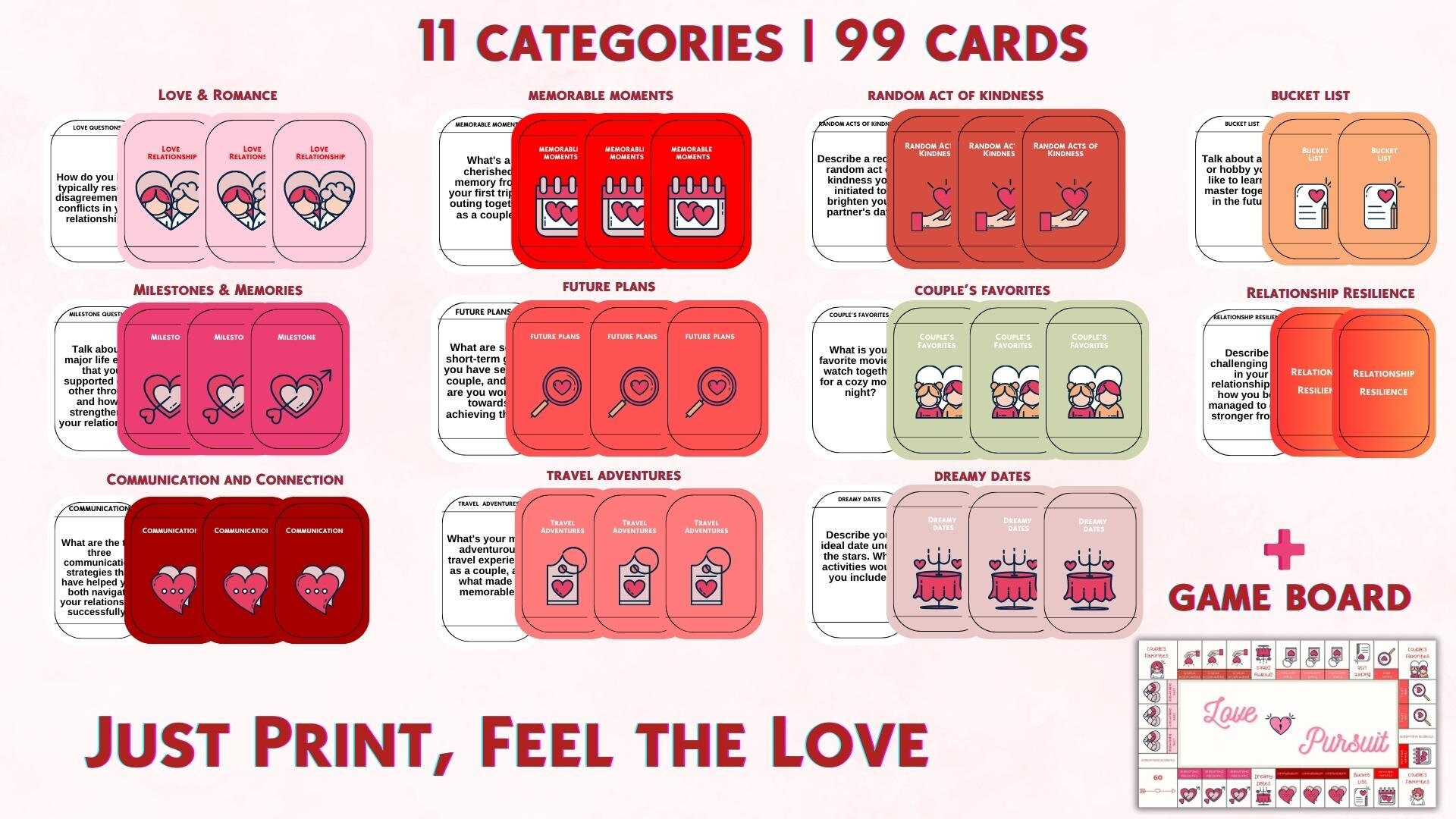 Couple Board Game Printable Board Game Anniversary Game Date Night Game ...