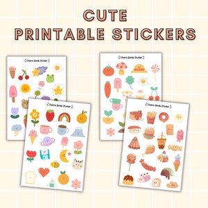 Cute Printable Sticker Sheet Bundle | Planner Sticker Sheet | Sticker Sheet Bundle
