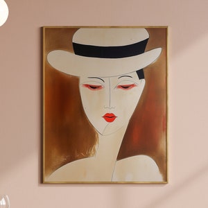 Art Deco Futurism Girl Portrait Digital Download, Romanesque Wall Art Printable, Absinthe Culture, Housewarming Gift, Large Canvas Sizes