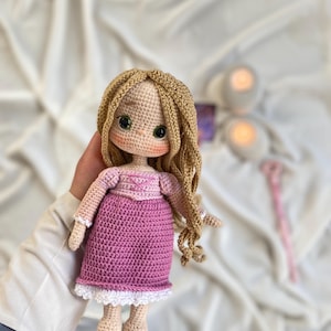 Princess Rapunzel Amigurumi Crochet PDF Pattern- Long hair doll- Blonde princess doll making