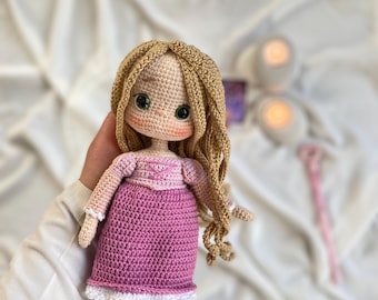 Princess Rapunzel Crochet Doll Pattern - Long Hair Amigurumi (PDF Pattern)
