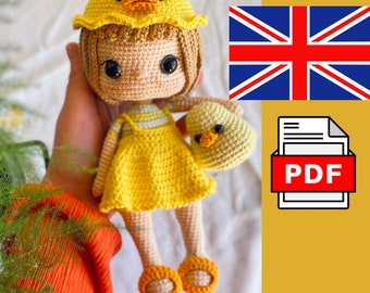 Crochet Amigurumi Lily Doll y Chickchick Eng PDF Pattern #costümegirl #animalcostümedoll amigurumi bird costüme