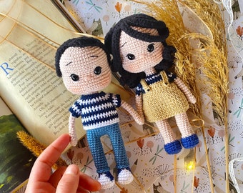 Coppia di bambole Amigurumi all'uncinetto “Liam e Ruby Best Couple” Modello Pdf inglese #amigurumidoll #giftidea #lovelydoll