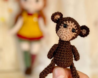 Crochet Monkey Keychain PDF Pattern - Handmade Amigurumi