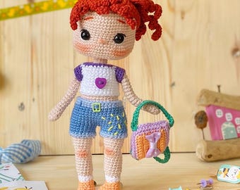 Amigurumi Crochet Doll Pattern: Lydia, Back to School (PDF Pattern)