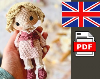 Crochet Amigurumi Sare Doll English Pdf Pattern,  blonde doll, amigurumi pattern, for beginners
