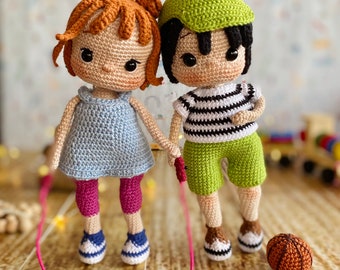 Crochet Amigurumi Twin Doll, Immediately delivered doll, Arda and Birce #amigurumi #handmadedoll