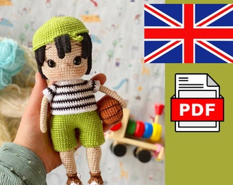 Crochet Arda Doll Amigurumi English PDF Pattern, handmade doll making #basketboll #amigurumiboy #boydoll