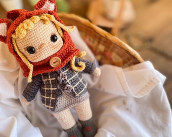 Crochet Fox Girl Doll Pattern: Amigurumi PDF (18-20cm)