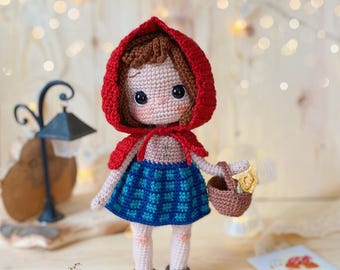Little Red Riding Hood Crochet Amigurumi PDF English Pattern-DIY Crochet Doll-