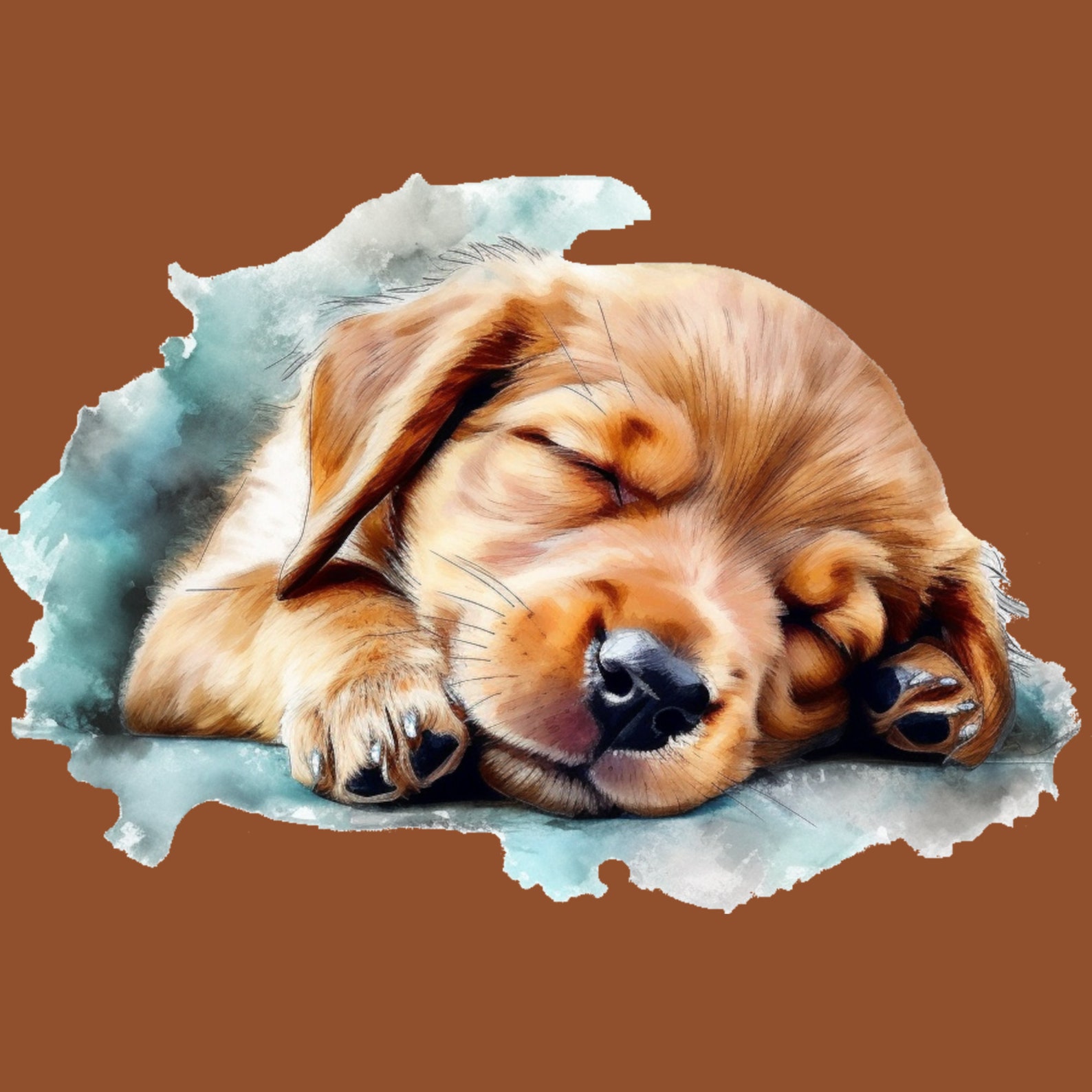 16 Watercolor Sleeping Dog Clipart Digital PNG Sleeping Dog, Sleeping ...