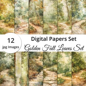12 Wanderweg Muster - Nahtlose digitale Papiere  für Herbstliche Designprojekte – Perfekt für Kreative Projekte ,digitaler Download