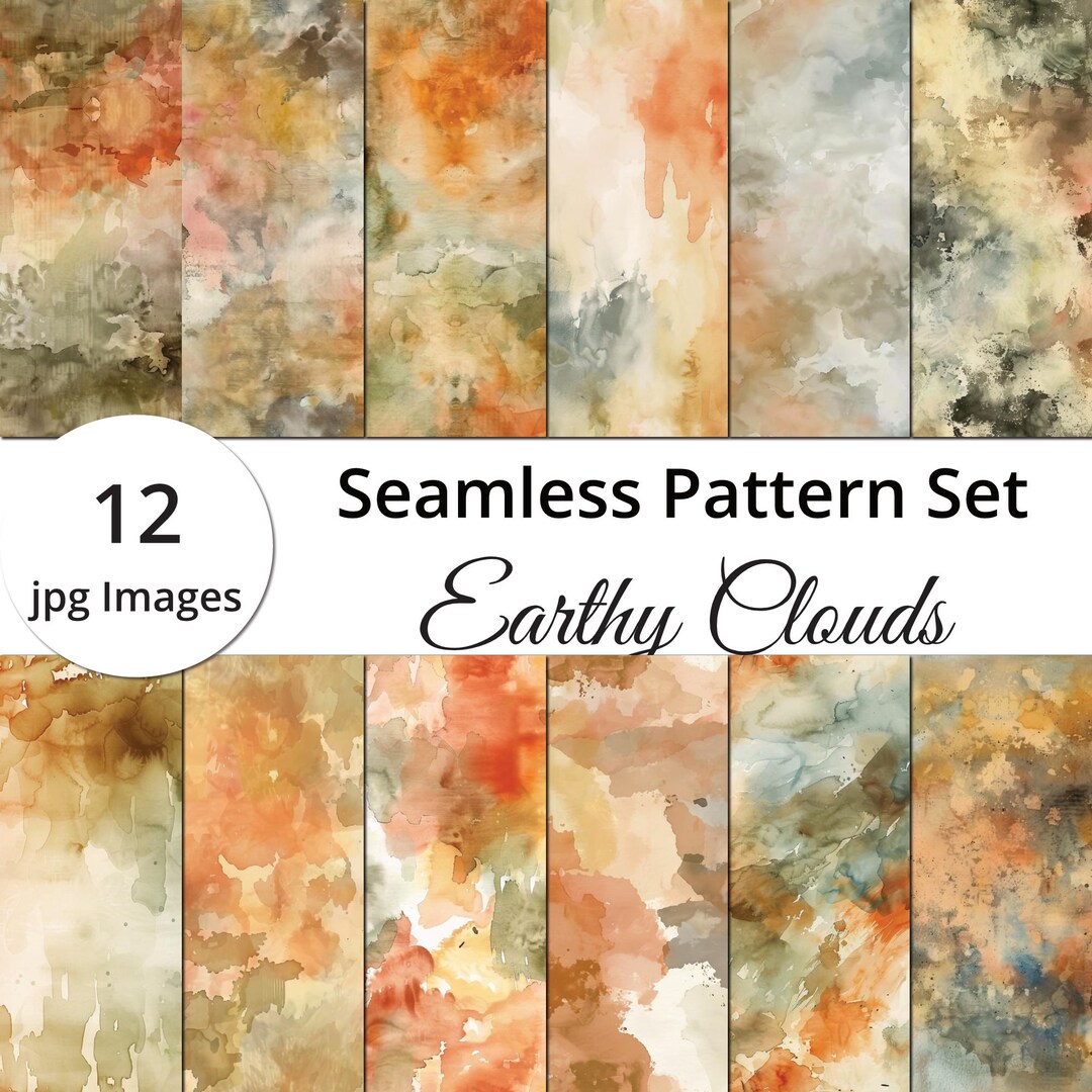 12 Seamless Earthy Cloudy Backgrounds - Calming and Natural Designs for ...