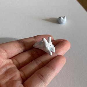 Handmade Polymer Clay White Rabbit Desk Friend