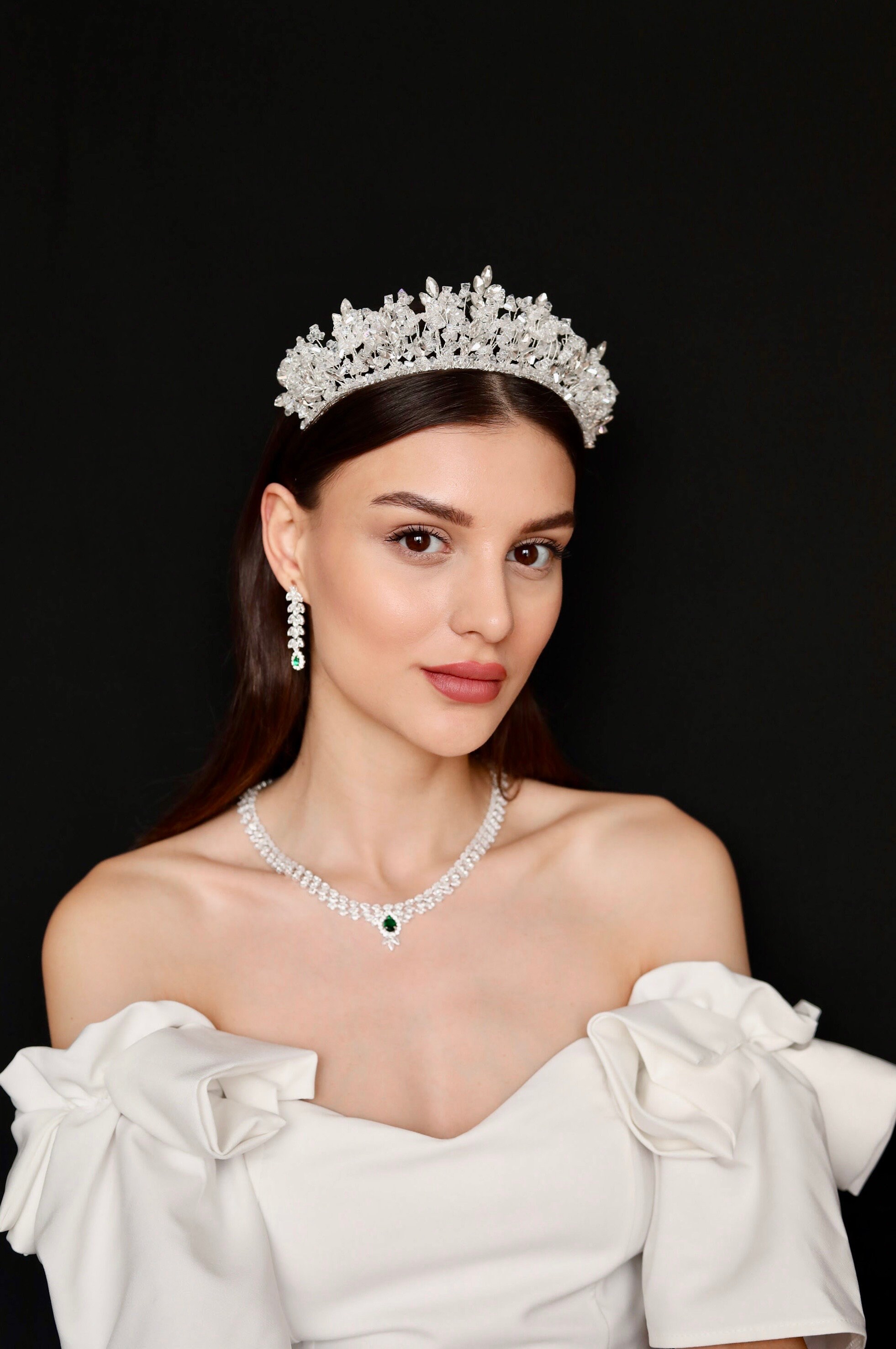 Handmade Copper Crystal Flower Wedding Crown: Bridal Tiara 