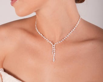 Crystal Bridal Jewelry Set: Zircon Wedding Necklace, Bracelet & Earrings