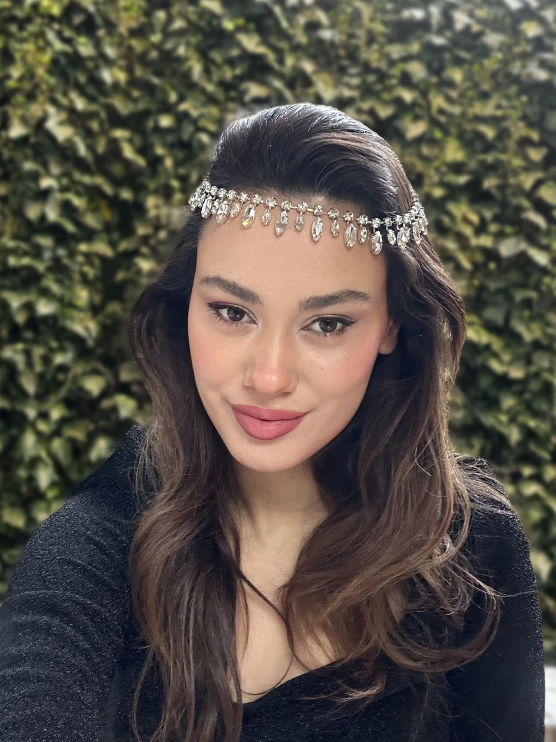 Bridal Wedding Leaf Headpiece Rhinestone Crystal Tiara Crown 