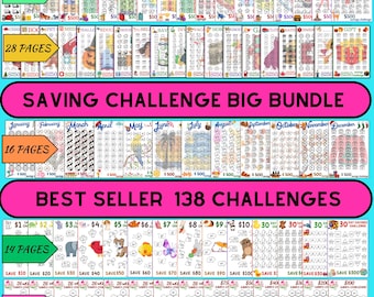 Megabundel A6 Savings Challenge: printables mini-budgetmap (digitale download)