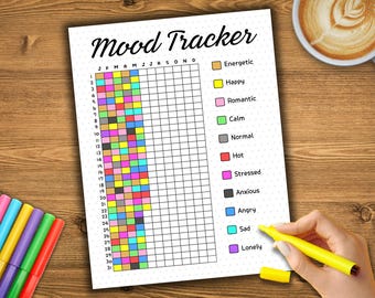 Printable Mood Tracker: Daily Feelings Journal (Digital Download)
