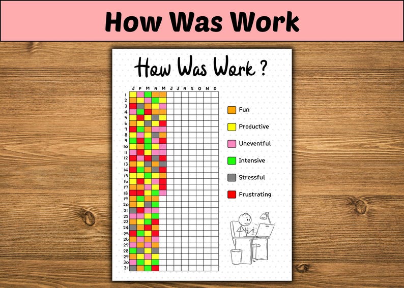 Workday Mood Tracker: Printable Yearly Reflection (PDF) - Etsy