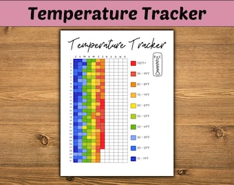 Printable Temperature Tracker Page: Weather Log (Digital Download)