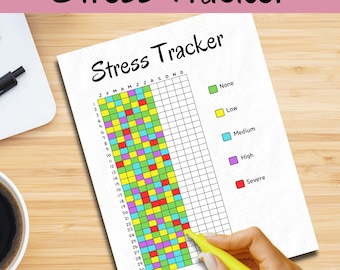Printable Stress Tracker: Daily Anxiety & Mood Journal (Digital Download)