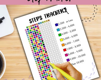 Printable Yearly Step Tracker: Fitness & Health Goal Log (Digital Download)