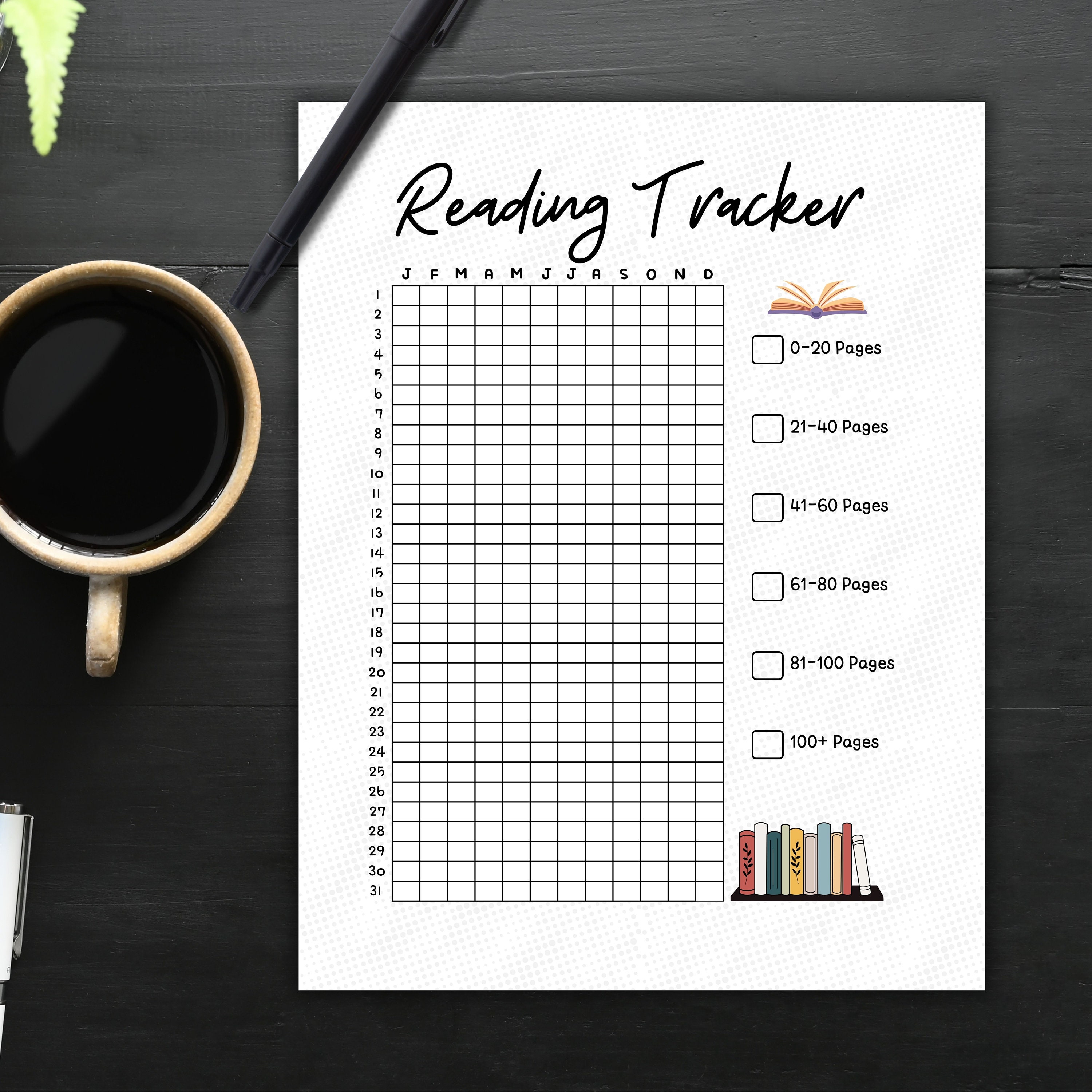 Reading Tracker PRINTABLE Reading Log Planner Reading Tracker Daily