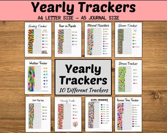 Printable Yearly Tracker Bundle – Journal Pages (Digital Download)