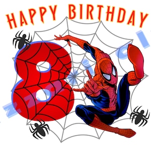 Spiderman Happy Birthday 8 / PNG