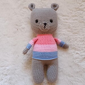 cuddly bear, crochet bear, cuddly toy, handmade, crocheted